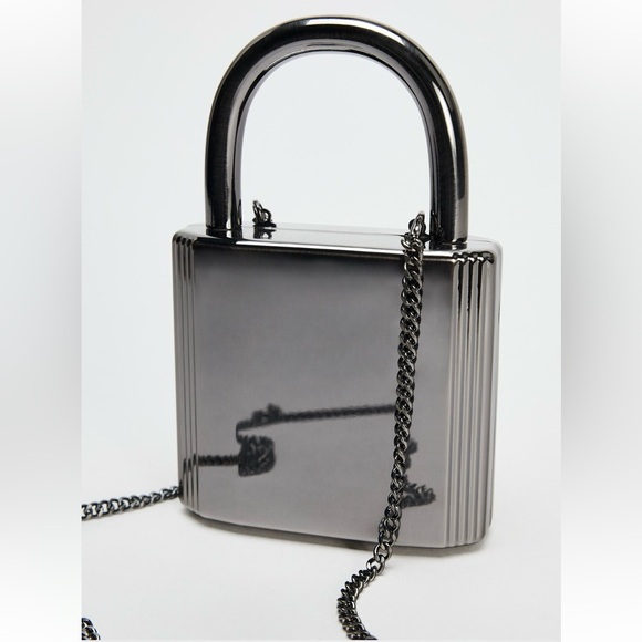 ZARA METALLIC BOX BAG SILVER - Picture 2 of 5